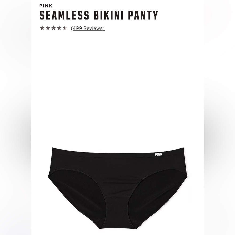 NWT Victoria’s Secret PINK seamless black bikini panty XS extra small.